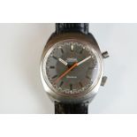 Gents stainless steel Omega Chronostop circa 1970. Replacement Omega strap.