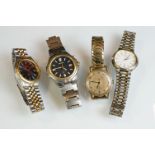 Four gents watches to include a Seiko Kinetic SQ100, Seiko Kinetic Titanium, Citizen date, and an