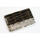 Edwardian silver mounted crocodile leather ladies purse, the silver mount with pierced & scrolling