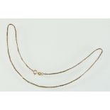 9ct gold box link chain, bolt ring clasp, length approx 40cm