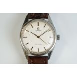 Gents stainless steel Omega Geneve watch. Replacement strap and crown.