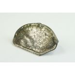 Late Victorian novelty silver brazil nut snuff box, with hinged lid and gilt interior, London