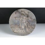 A 19th century 1898 Luise Grossher-Zogin Von Baden white metal commemorative medallion.