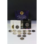 A collection of over fifteen British commemorative £5 coins to include London 2012, Battle of