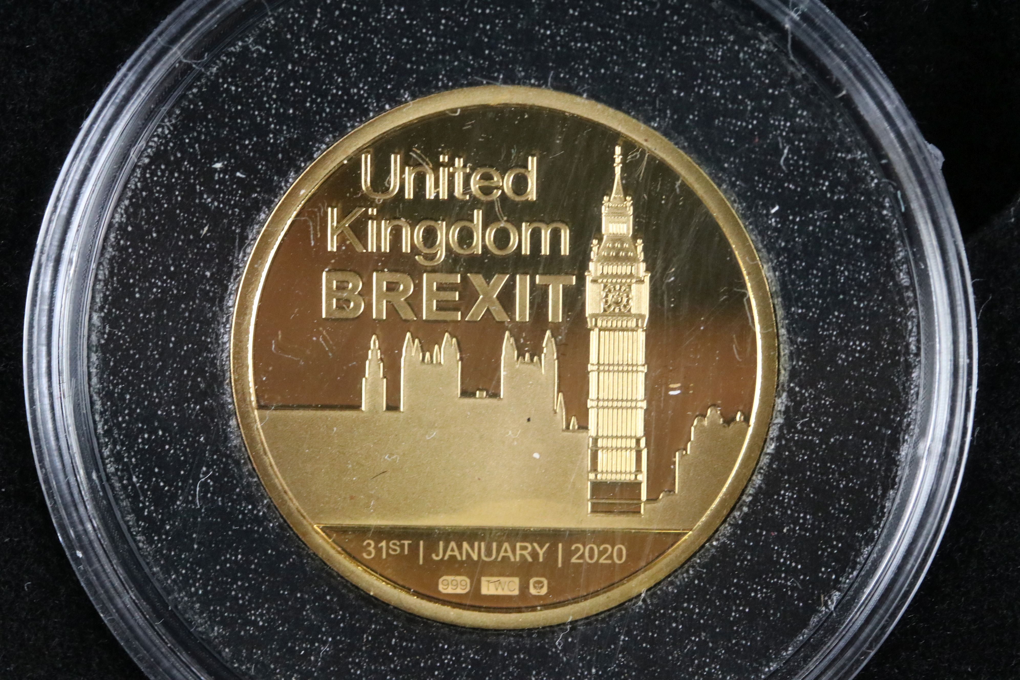 A 2020 Brexit 1/2oz fine gold commemorative proof coin, complete with COA, display case and outer - Image 2 of 2