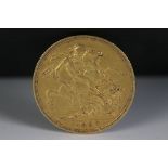 A British Queen Victoria 1887 full gold sovereign coin.