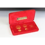 A Pobjoy Mint 1977 Queen Elizabeth II Isle of Man 22ct gold proof coin set, set into original