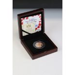 A 2019 "Remember With Us" Royal British Legion 22ct gold proof £2 coin, complete with COA, display