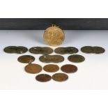 A small collection of British Tokens and Medals to include King George III examples.