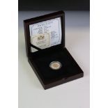 A limited edition 2014 Jersey 22ct gold proof £1 coin complete with COA, display box and outer