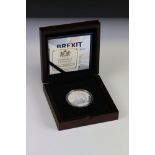 A 1oz silver 2020 Brexit proof commemorative medallion coin complete with COA, display case and