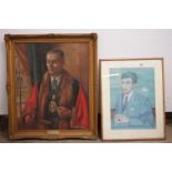 Oil Painting on Canvas Half Length Portrait of Alderman W J Allaway, The Right Worshipful The