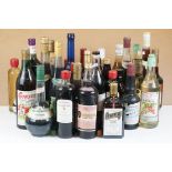 Liqueurs - various including Grenadine, Tia Maria, Casses, Gomme - quantity