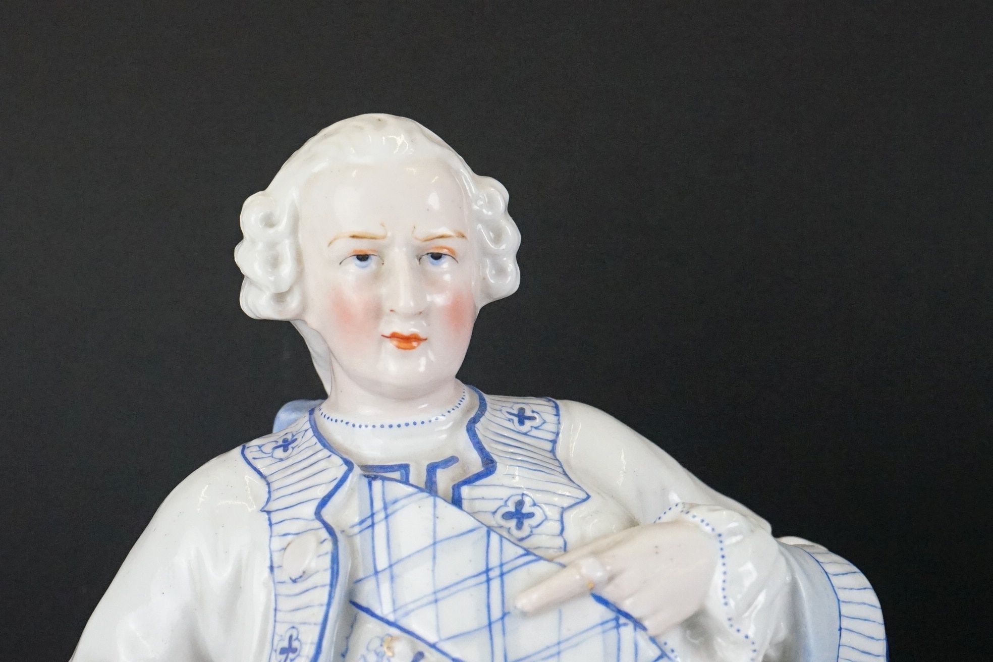 Pair of late 19th Century Continental porcelain figures depicting an 18th century lady and - Image 2 of 12