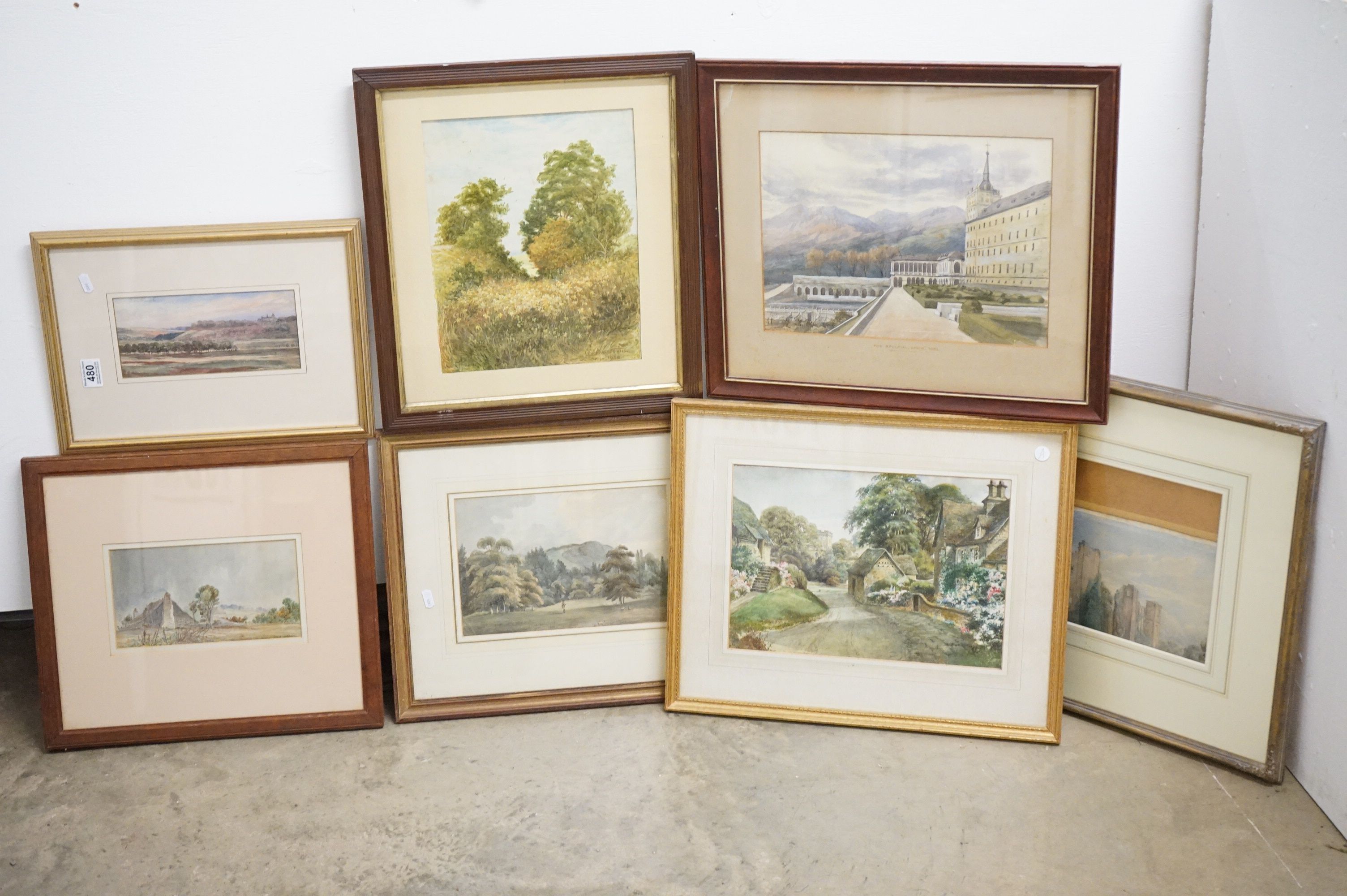 Seven 19th and 20th century Landscape Watercolours including Louis a Johns Watercolour dated 1938,