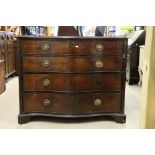 George III Mahogany Secretaire Chest of Drawers, the top drawer with green baise covered sliding