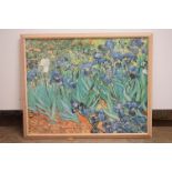 Large Framed and Glazed Print of Vincent Van Gogh ' Irises ', 82cm x 66cm, framed and glazed