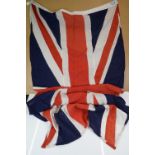Large Union Jack stitched canvas flag, with 'Essef Products' makers label, measuring approx 180cm