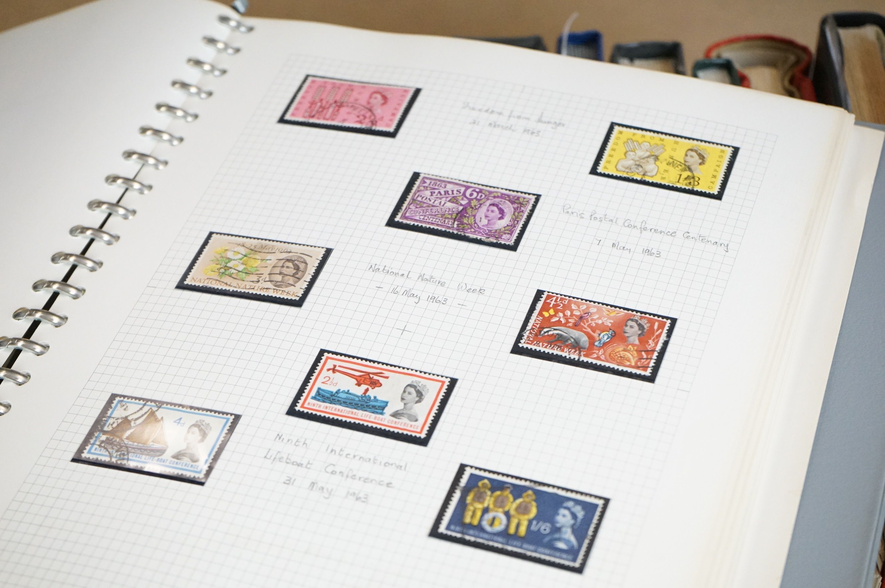 A collection of British and world stamps contained within albums together with a quantity of - Image 6 of 9
