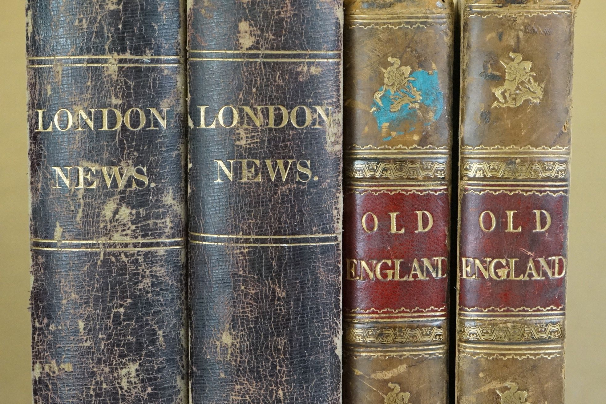 Books - Two leather bound London News dated 1878 & 1879, Old England Vol.I & Vol.II and views in - Image 2 of 4