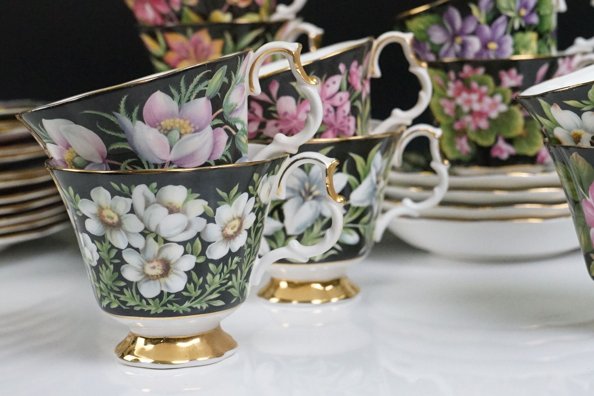 Royal Albert ' Provincial Flowers ' Tea ware, comprising 14 Tea Cups, 11 Saucers and 12 Side Plates, - Image 5 of 12