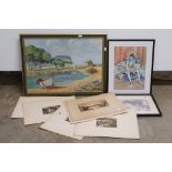 Collection of Pictures including After Henri De Toulouse-Lautrec Pastel of a Ballerina signed Paul