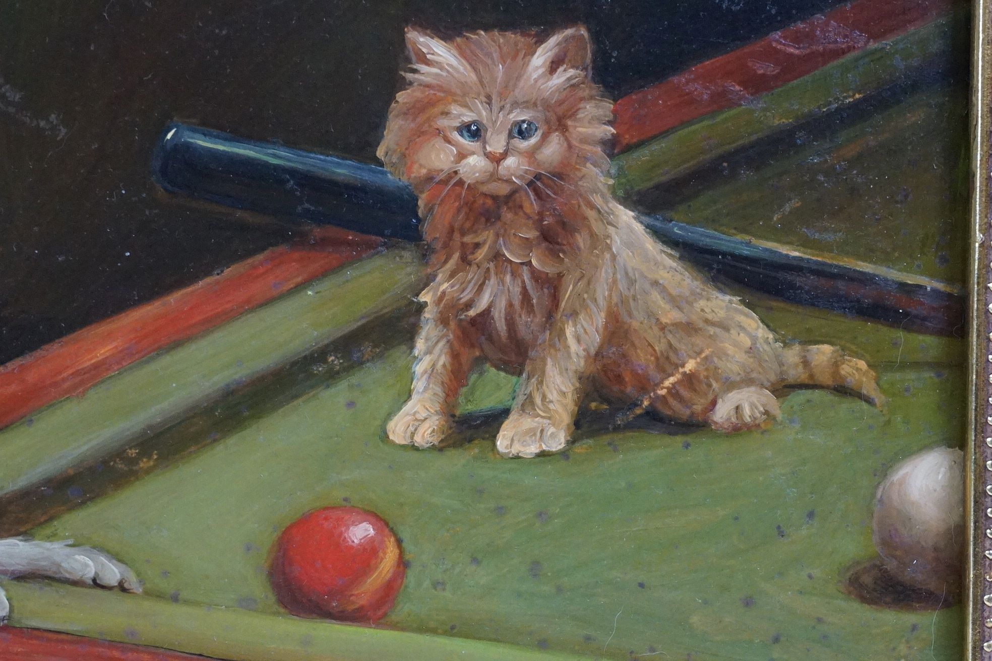Anthony Barham (21st Century) - Oil on board, Cats on a Billiard Table, signed to bottom, paper - Image 4 of 6