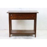 Contemporary Mahogany Side / Console Table with single long drawer and shelf below, 94cm long x 40cm