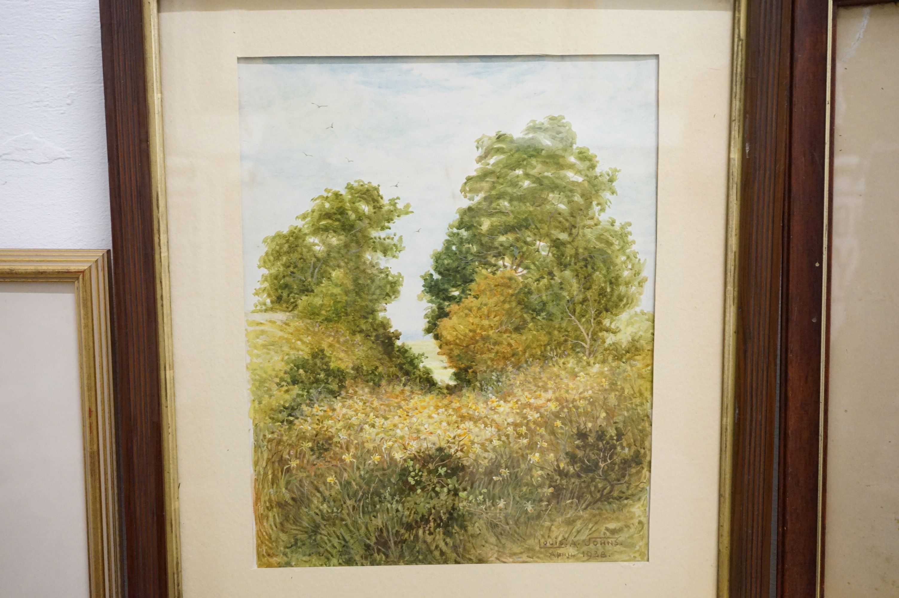 Seven 19th and 20th century Landscape Watercolours including Louis a Johns Watercolour dated 1938, - Image 4 of 8