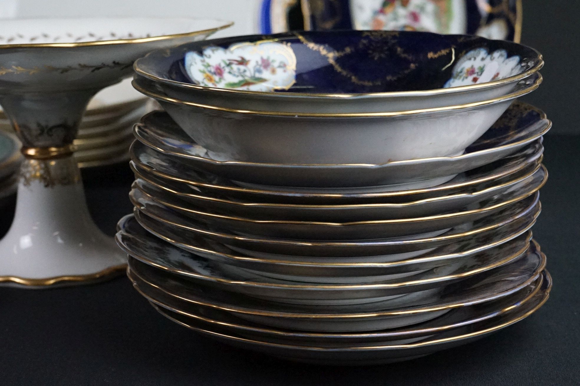 Mixed ceramics to include a Meissen twin-handled cabaret tray with blue glazed decoration, 39cm - Image 6 of 17