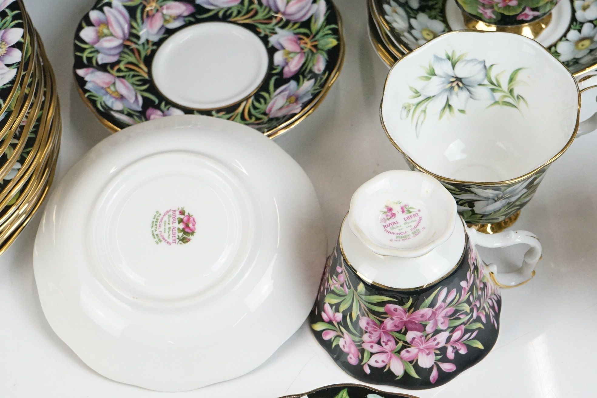 Royal Albert ' Provincial Flowers ' Tea ware, comprising 14 Tea Cups, 11 Saucers and 12 Side Plates, - Image 10 of 12