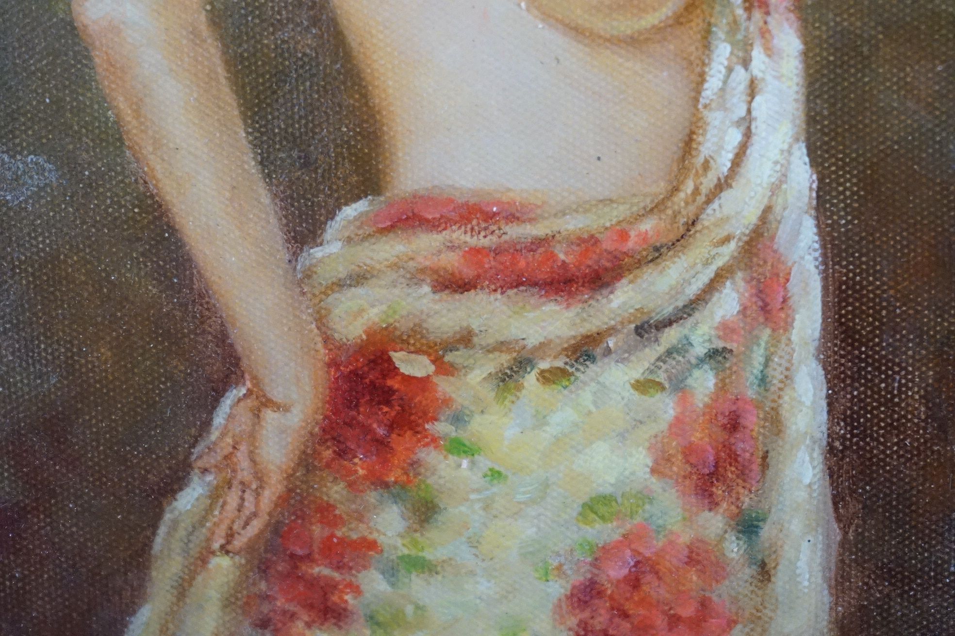 Gilt framed Oil Painting Portrait of a Semi Clad Nude Female - Image 5 of 7