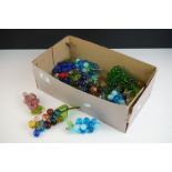 Collection of 22 Murano-style glass sweets in various colours, together with 15 glass ornaments in