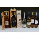 Duffton Single Malt Whiskey aged 15 years in wooden crate together Boxed Champagne De Venoge and