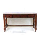 Reproduction 19th century style Mahogany effect Writing Desk with three drawers, the central