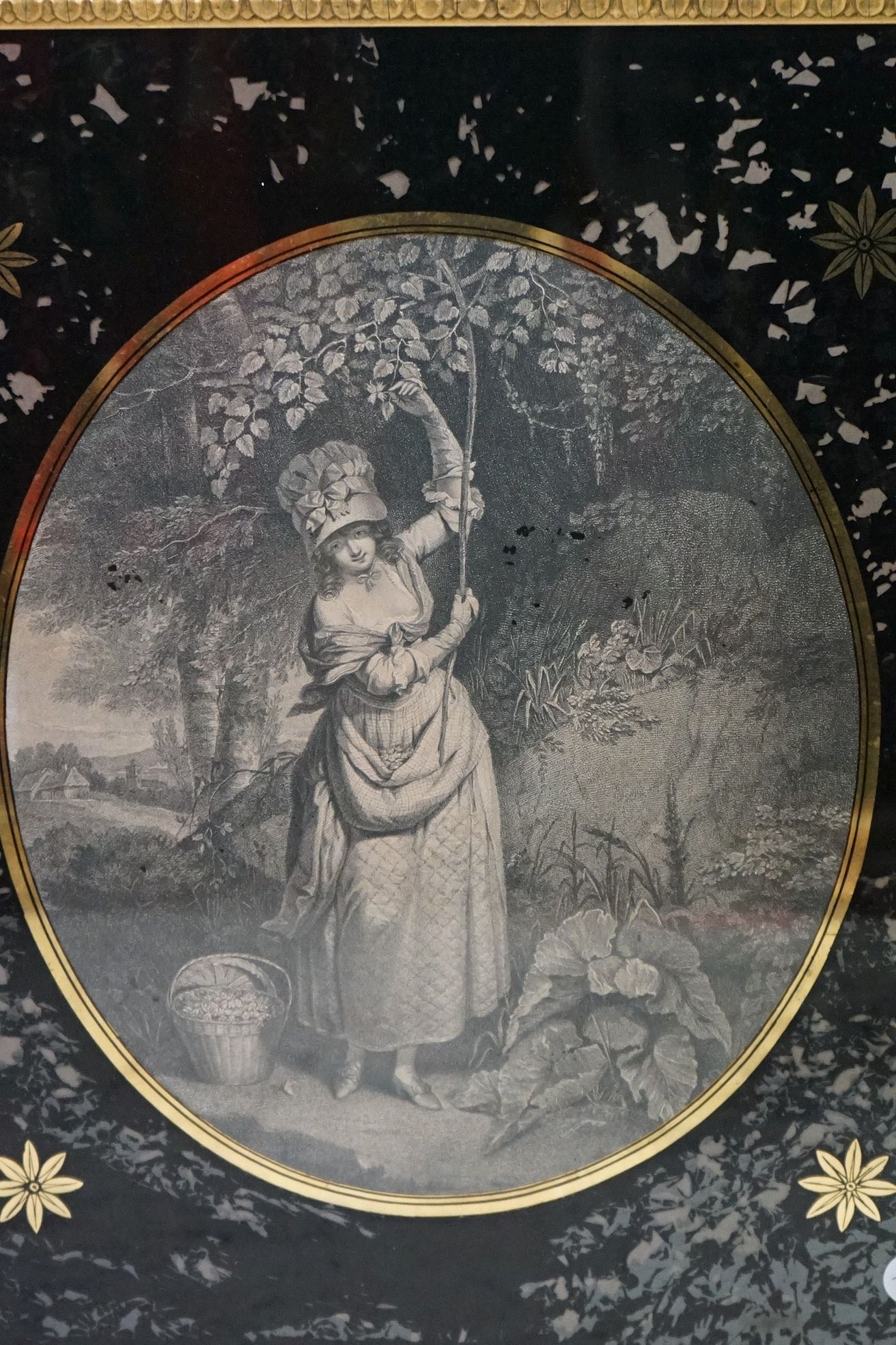 Peltro William Tomkins, Pair of Antique Oval Stipple Engravings including ' a Cottage Girl - Image 4 of 4