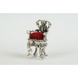 Silver Rococo style Chair Pincushion