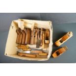 Collection of Woodworking Tools being Thirteen Wooden Planes including one with Hildick blade and