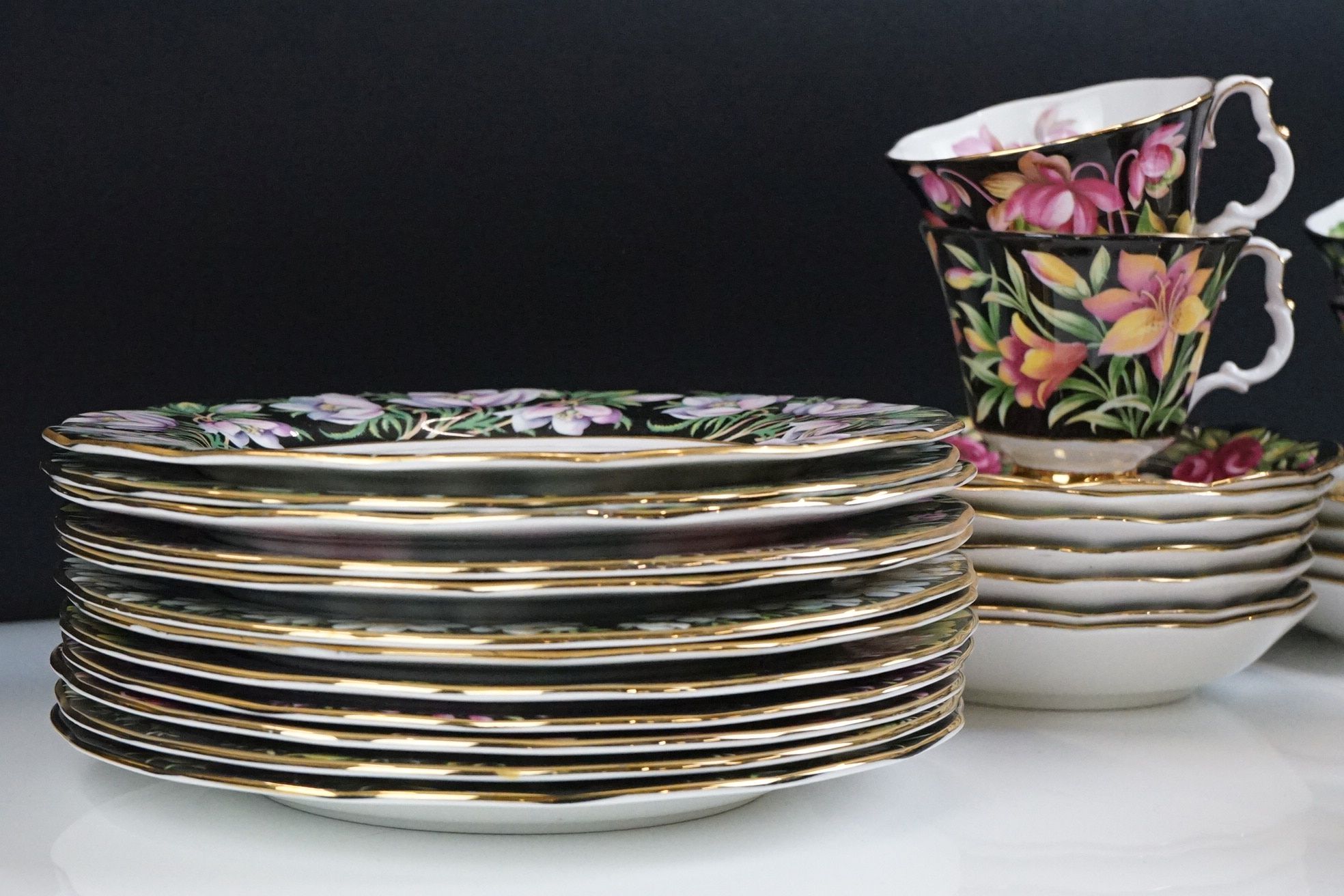 Royal Albert ' Provincial Flowers ' Tea ware, comprising 14 Tea Cups, 11 Saucers and 12 Side Plates, - Image 4 of 12