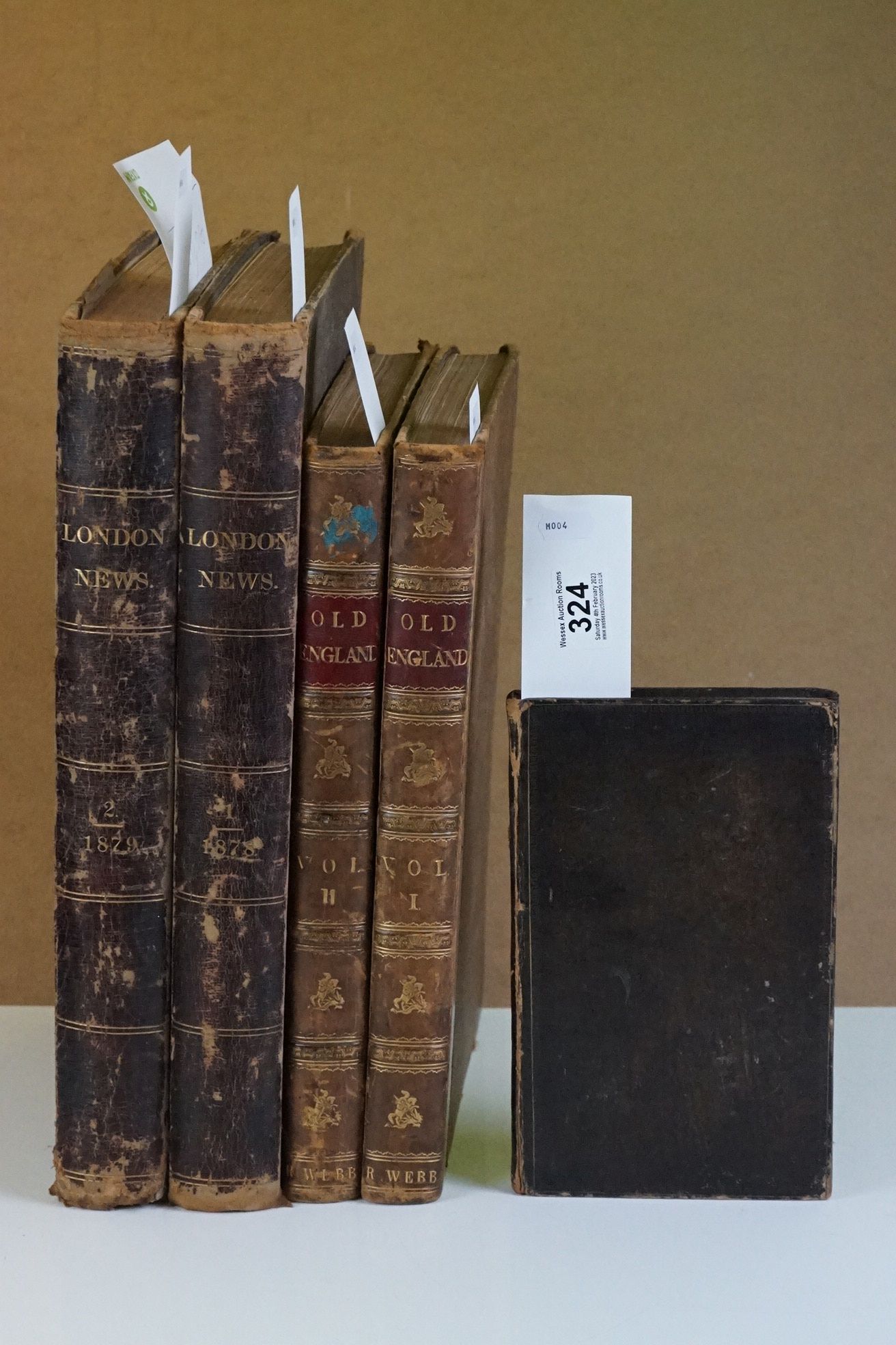Books - Two leather bound London News dated 1878 & 1879, Old England Vol.I & Vol.II and views in