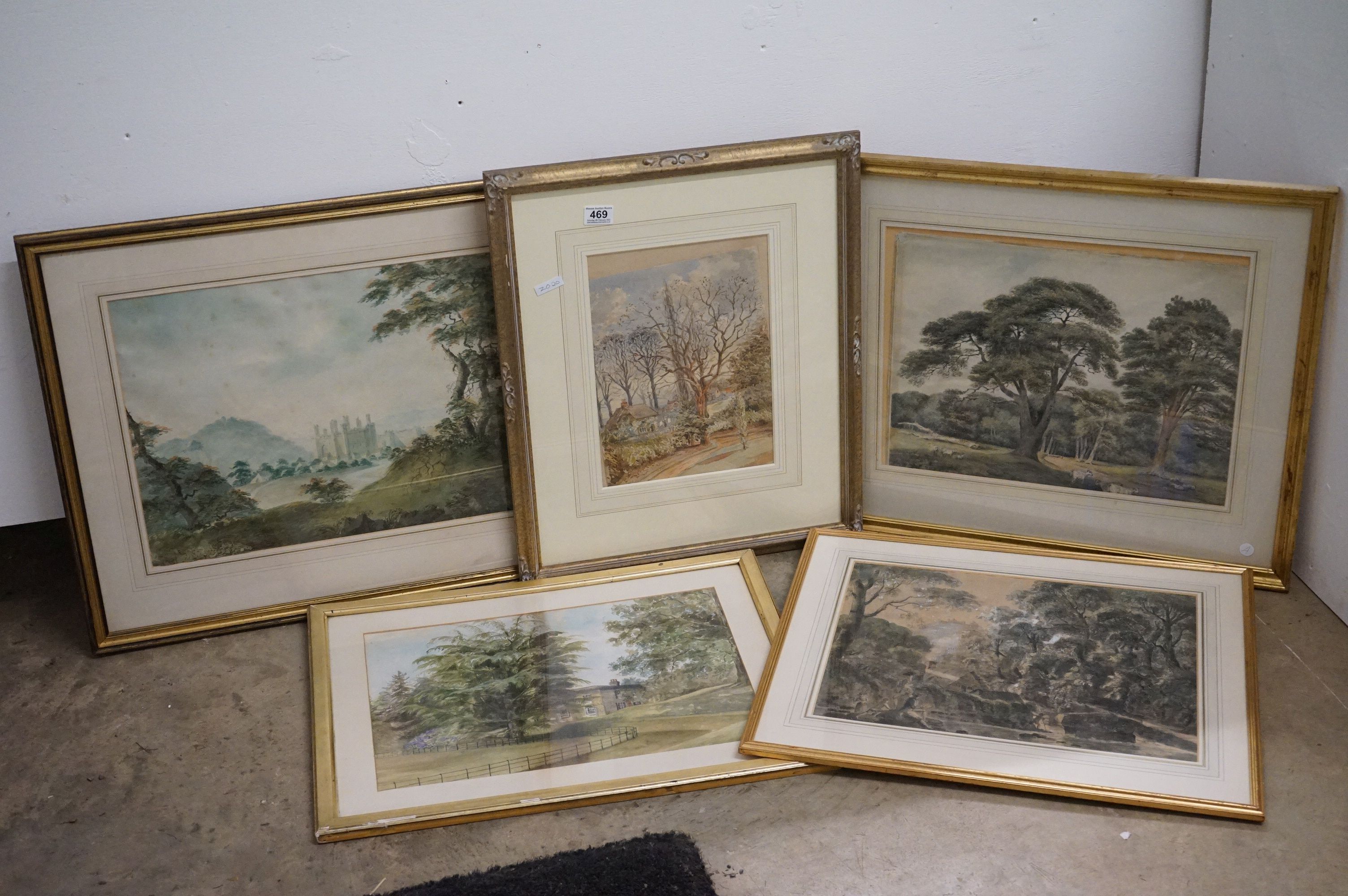 Five Late 19th / Early 20th century Landscape Watercolours including Warninglid Grange, Sussex by