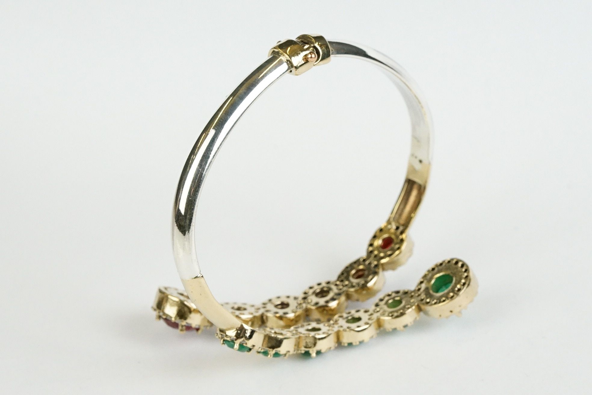 Silver and Semi Precious Stone Bangle - Image 3 of 8