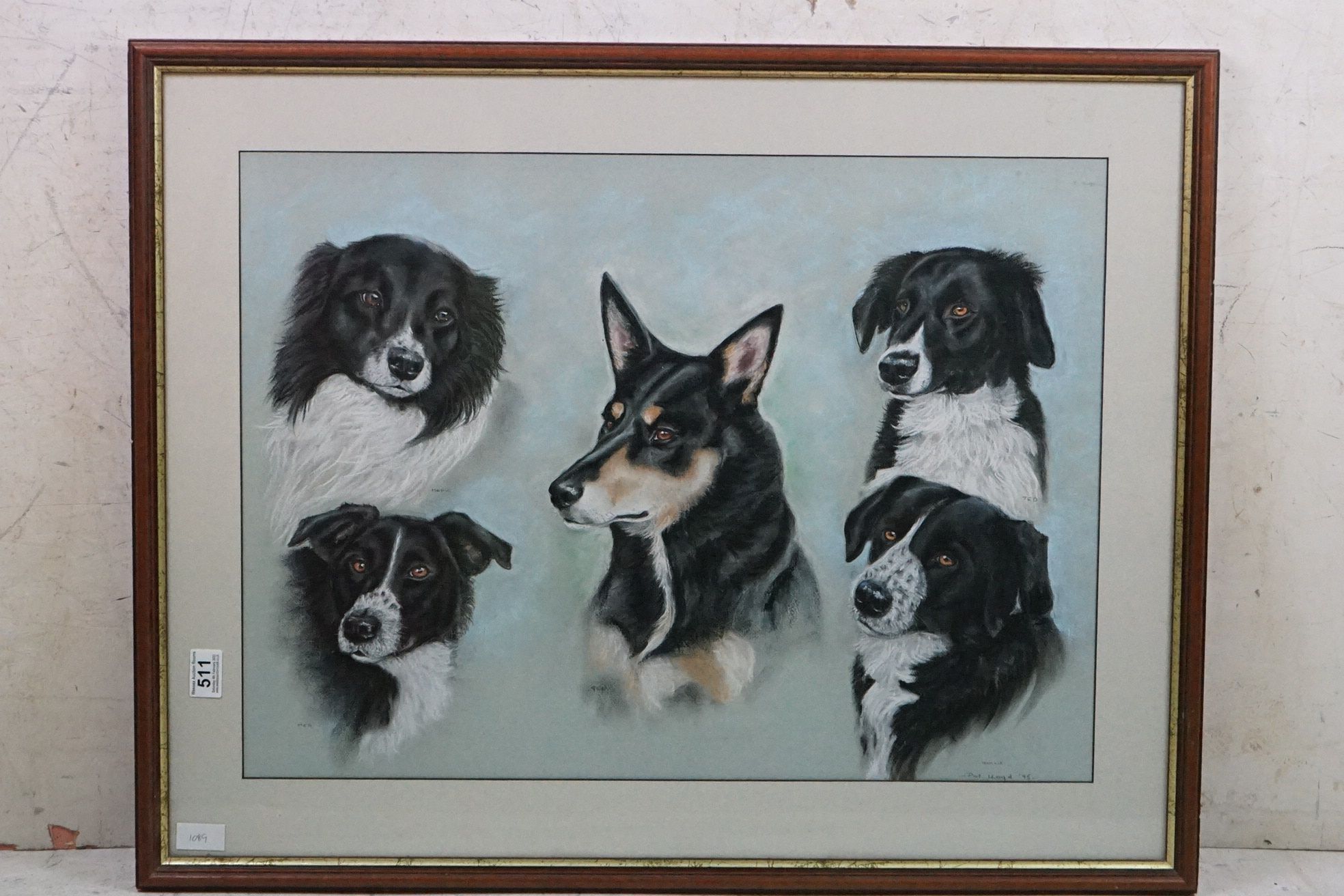 Pat LLoyd Pastel Study of Border Collies