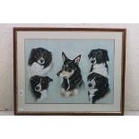 Pat LLoyd Pastel Study of Border Collies