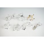 Nine Swarovski Crystal ornaments to include a koala, 4.5cm high, frog, lamb, flowers, baby elephant,