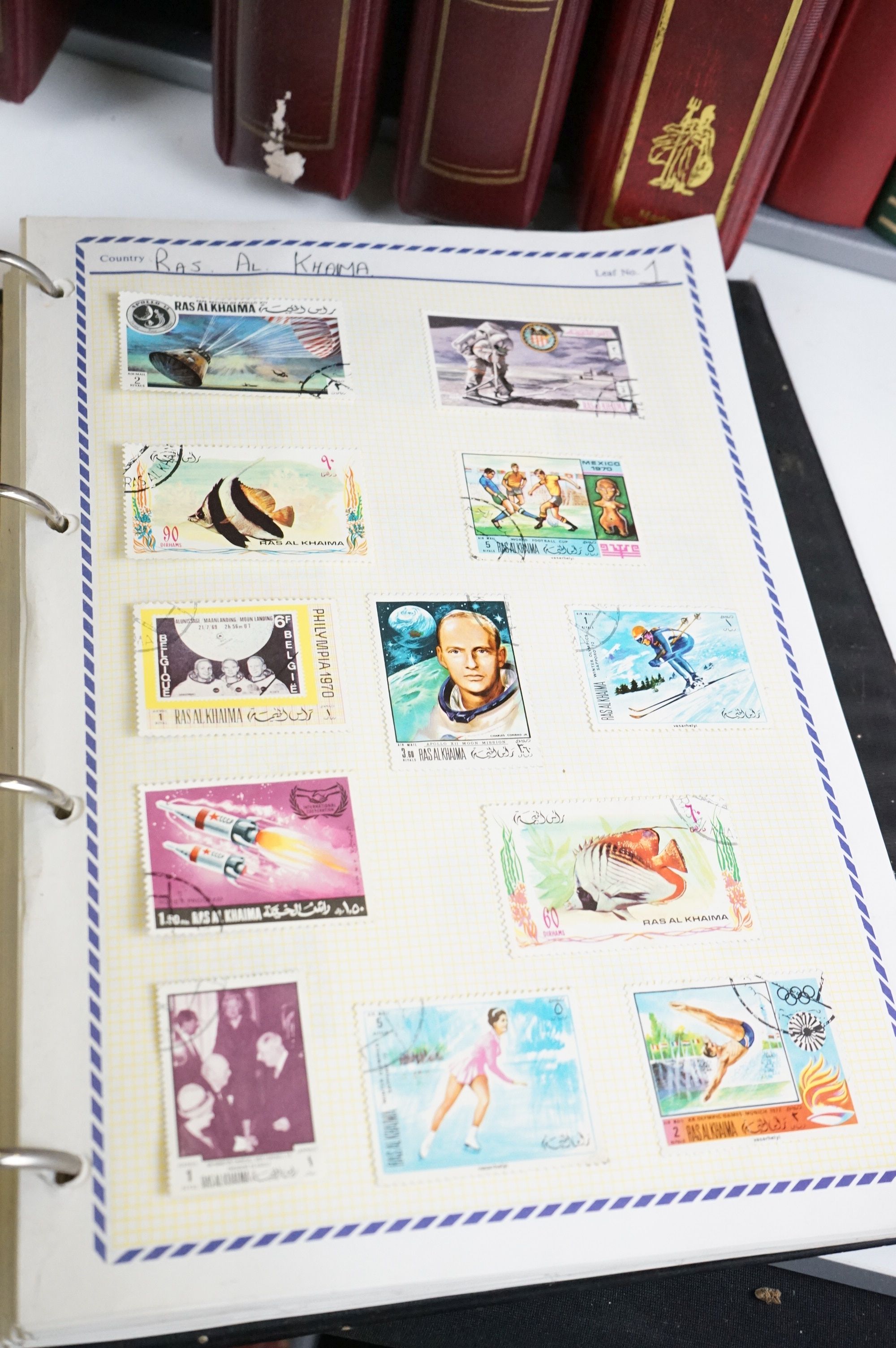 A large collection of mainly world stamps contained within ten albums to include mint examples. - Image 7 of 9