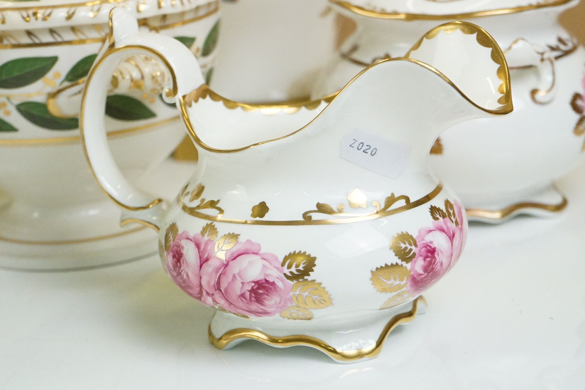 Set of Three 19th Century Bloor Derby twin-handled footed sauce tureens & covers with hand painted - Image 6 of 10