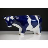 Sargadelos Blue and White Ceramic Cow