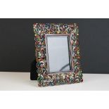 Enamelled Pierced Scrolling Easel Back Photograph Frame, 15cm x 12cm