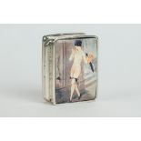 Silver Pill Box with Nude decorated panel